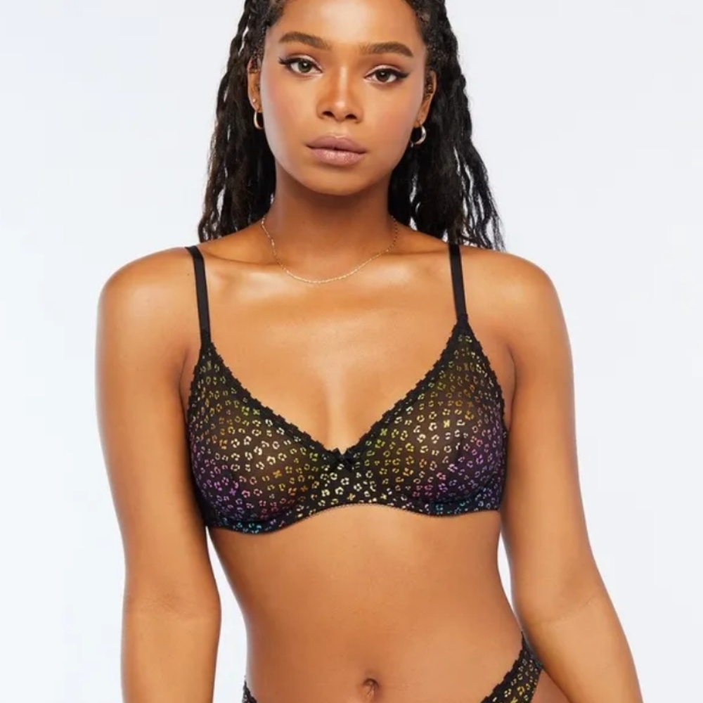 Savage X Fenty Metallic Leopard Unlined Bra